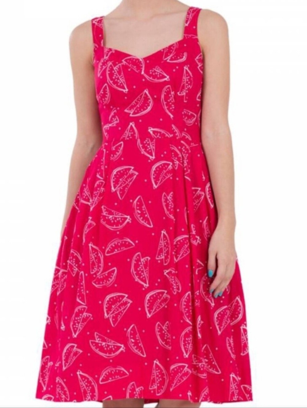 Emily and Fin Hot Pink Watermelon Print Valerie Dress Women's Size Medium